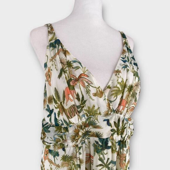 Pietro Brunelli Tropical Safari Jungle Floral Maternity Maxi Dress M - Picture 13 of 13